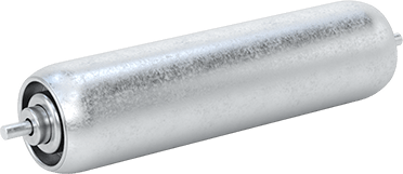 Image of Product. Front orientation. Large-Diameter Conveyor Roller, Aluminum, 1/4" Round Axle, 2" Diameter, for 8" Between Frame Width .