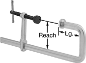 Image of Product. Front orientation. Contains Annotated. Bar Clamps. Bar Clamps for Recessed Areas.