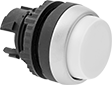Image of Product. Front orientation. Push-Button Actuators. 22 mm Panel-Mount Build-Your-Own Plastic Push-Button Switches, Round Projecting Push Button.