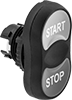 Image of Product. Front orientation. Push-Button Actuators. 22 mm Panel-Mount Build-Your-Own Plastic Push-Button Switches, Oval Flush Push Button.