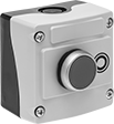 Image of Product. One Flush Button. Front orientation. 1 Button. Plastic Enclosed Push-Button Switches, Flush Push Button.