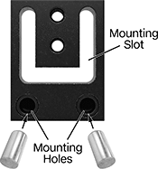 Image of System. Bottom orientation. Contains Annotated. V-Blocks. Precise-Positioning V-Blocks for Grid Fixtures, Flange Mount with Straight Mounting Holes.