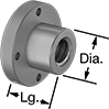Image of Product. Front orientation. Contains Annotated. Precision Lead Screws and Nuts. Metric Precision Lead Screws and Nuts, Flange Nuts—Right-Hand Thread.