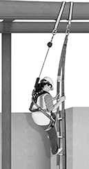 Image of ProductInUse. Front orientation. Fall-Rescue Ladders.