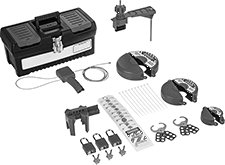 Image of Product. Front orientation. Lockouts. Valve Lockout Sets with Padlocks.