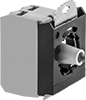 Image of Product. Front orientation. Contact Blocks with Mounting Latch. 22 mm Panel-Mount Build-Your-Own Plastic Push-Button Switches, Bulb.
