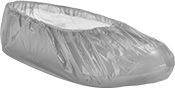 Image of Product. Front orientation. Shoe Covers. Clean Room Shoe Covers, Shoe Covers, Polyethylene Fabric.