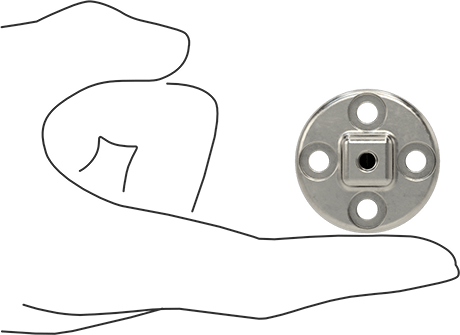 Image of Product. Side1 orientation. Contains SizingReference. 1/2" Male Square Drive Adapter for Torque Sensor.