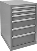 Image of Product. Front orientation. Cabinets. Heavy Duty Bench-Height Drawer Cabinets with Compartmented Drawers, Stationary.