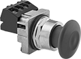 Image of Product. Mushroom. Front orientation. Push-Button Switches. Metal 30 mm Panel-Mount Push-Button Switches, Mushroom Push Button.
