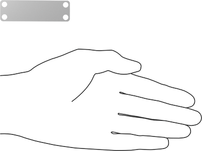 Image of Product. Side1 orientation. Contains SizingReference. Write-on Message Plates, 3/4" High x 2-1/2" Wide.