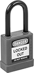 Image of Product. Front orientation. Padlocks. Weather-Resistant Choose-a-Color Lockout Padlocks with Labels.