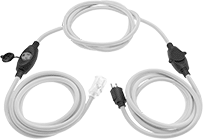 Image of Product. Front orientation. Extension Cords. Abrasion-Resistant Extension Cords with Inline Outlets.