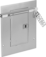 Image of ProductInUse. Front orientation. Lockouts. Electrical Panel Lockouts, Lockout Cover.