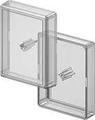 Image of Product. Front orientation. Electrical Enclosures. Clear-View Electronics Enclosures, Lift-Off Cover, 360° View.