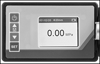 Image of Product. Top orientation. ZoomedIn view. Contains Border. Force Gauges. Adhesion Testers, Aluminum Housing, LCD Display.