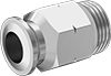Universal-Thread Stainless Steel Push-to-Connect Tube Fittings for Air and Water
