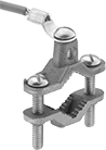 Image of Product. Bronze Pipe Clamp. Front orientation. Bonding and Grounding Clamps. Bonding and Grounding Clamps with Cable.