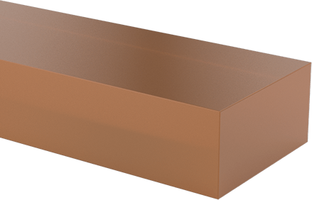 Image of Product. Front orientation. Ultem PEI Bar, 2" x 12" x 1".