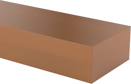 Image of Product. Front orientation. Ultem PEI Bar, 2" x 24" x 1".