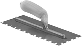 Image of Product. Front orientation. Trowels. Notched Trowels, Steel.