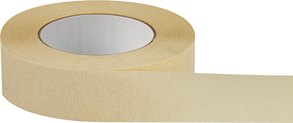 Image of Product. Front orientation. High-Temperature Masking Tape, Off-White, 1-1/2" Wide, 180 Feet Long.