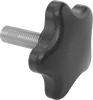 Vibration-Resistant Threaded-Stud Knobs