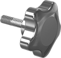Image of Product. Front orientation. Five-Arm Grip. Vibration-Resistant Threaded-Stud Knobs.