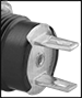 Image of Specification. Lug Terminals. Front orientation. ZoomedIn view. Contains Border. Indicator Lights. Watertight Panel Indicator Lights with Lug Terminals.