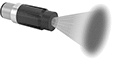Image of ProductInUse. Full Cone Airflow Pattern. Front orientation. Abrasive Blasting Nozzles. Nozzles for High-Speed Abrasive Blasters, Straight, Full Cone Airflow Pattern.