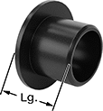 Image of Attribute. Front orientation. Contains Annotated. Flanged Sleeve Bearings. Static-Dissipative Dry-Running Flanged Sleeve Bearings.