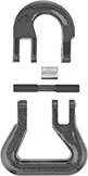 Image of Product. Front orientation. Exploded view. Contains Border. Chain Connecting Links. Removable Triangular Chain Connecting Links—For Lifting.