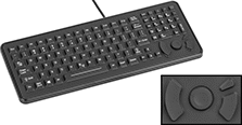 Image of Product. Front orientation. Contains Inset. Keyboards. Rugged Keyboards, Keyboards with Number Pad and Pointing Stick, ABS/Polycarbonate Case.