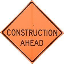 Image of Product. Front orientation. Signs. Roll-Up Traffic Safety Signs, Construction Ahead (English).