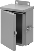 Image of Product. Front orientation. Electrical Enclosures. Weather-Resistant Enclosures, Vertical Mount with Hinged Cover.