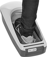 Image of Product. Front orientation. Shoe Cover Dispensers. Dispensers for Disposable Plastic Film Shoe and Boot Covers.