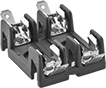 Image of Product. For 2 Fuses, 45° Elbow Quick-Disconnect Terminal Wire Connection. Front orientation. Fuse Blocks. Fuse Blocks for Glass-Tube and Ceramic-Tube Fuses, For 2 Fuses, Quick-Disconnect-Terminal Wire Connection, 45° Elbow Quick-Disconnect Tab.