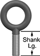 Image of Product. Front orientation. Contains Annotated. Eyebolts. Nylon-Coated Eyebolts—For Lifting, Closed Eye, Without Shoulder.