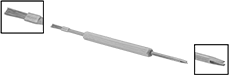 Image of Product. Brush Tip × Fork Tip. Front orientation. Contains Inset. Picks. Solder-Repelling Picks, Brush Tip × Fork Tip, Straight Handle.