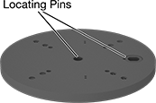 Image of Product. Front orientation. Contains Annotated. Robot Base Mounts. Quick-Connect Base, Adapters.