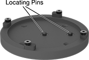 Image of Product. Front orientation. Contains Annotated. Robot Base Mounts. Quick-Connect Base, Mounts.