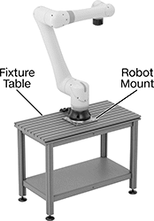 Image of ProductInUse. Front orientation. Contains Annotated. Fixture Tables. T-Slot Fixture Tables.