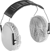 Image of ProductInUse. Earmuffs Not Included. Front orientation. Earmuff and Headset Covers.