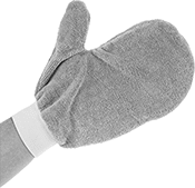 Image of ProductInUse. Low Pile Mitts. Front orientation. Dust Mitts. Mitts, Low Pile.
