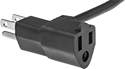 Image of Specification. Front orientation. ZoomedIn view. Three-Prong Outlet. Any-Direction Foot Switches.