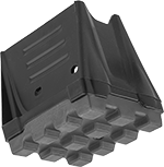 Image of Product. Front orientation. Ladder Feet. Shoes for Step Ladders, For Fiberglass Rails, Model Number PK136B.