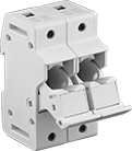 Image of Product. Front orientation. Fuse Blocks. DIN-Rail Mount Fuse Blocks for UL Class J Fuses, For 2 Fuses.