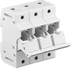 Image of Product. Front orientation. Fuse Blocks. DIN-Rail Mount Fuse Blocks for UL Class J Fuses, For 3 Fuses.