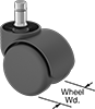 Light Duty Furniture Friction-Grip Stem Casters with Nylon Wheels