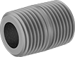 Image of Product. Male. Front orientation. Pipe and Fittings. Extra-Thick-Wall Galvanized Iron and Steel Threaded Pipe Nipples and Pipe, Pipe—Fully Threaded, Male, Threaded Fitting Connection.